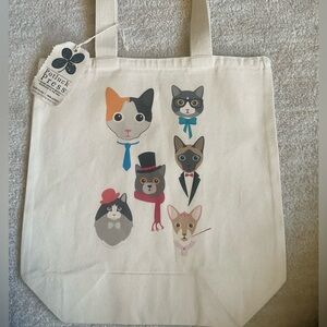NWT Cat Characters Canvas Tote